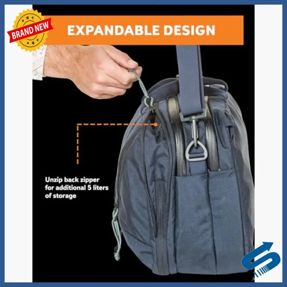 Convertible 27L Briefcase Tote Backpack Weatherproof Nylon Expandable